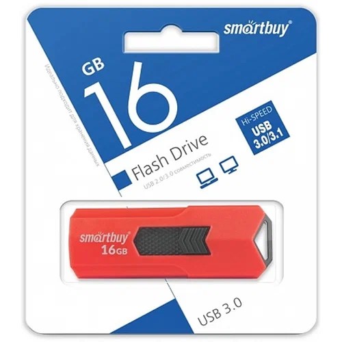 Флешка SmartBuy USB 3.0 flash drive 16GB Stream (красный)