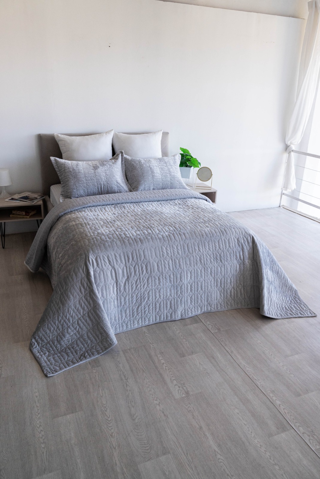 Покрывало ультрастеп Style с наволочками 50*70-2шт п/э Марианна, 03, светло-серый