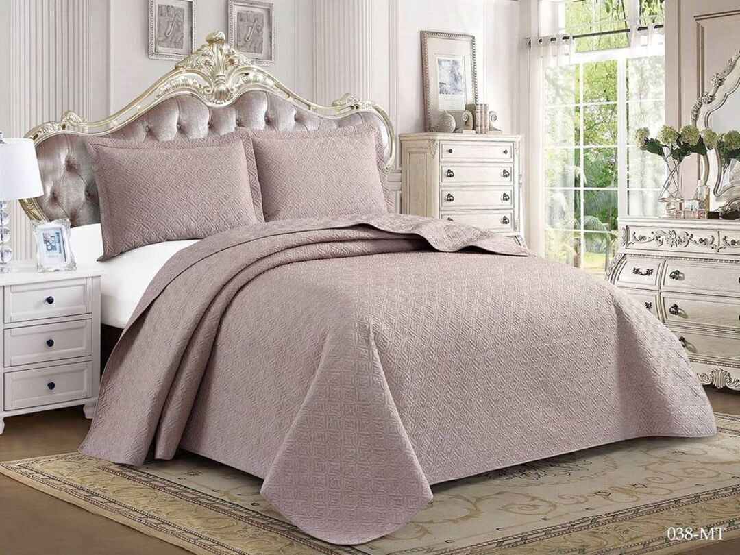 Покрывало стеганное Мускат с наволочками шт MT Клео, MT-038, коричневый