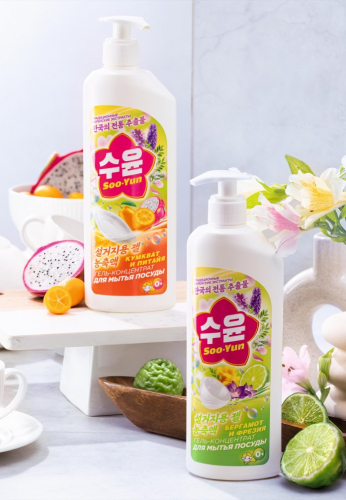 Гель-концентрат для мытья посуды «Бергамот и фрезия» Soo-Yun