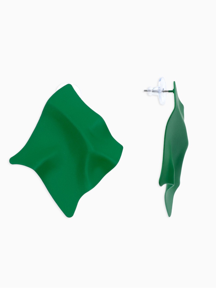Серьги металл «Яркость» ромб, цвет тёмно-зелёный