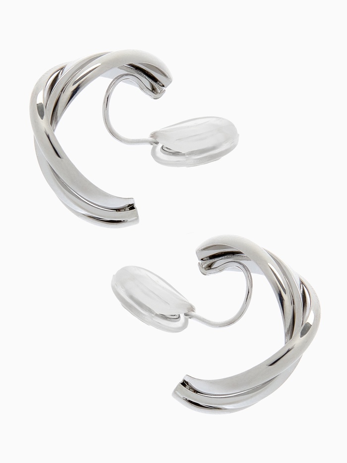 Клипсы для ушей QF «Тренд» полукруг, цвет серебро