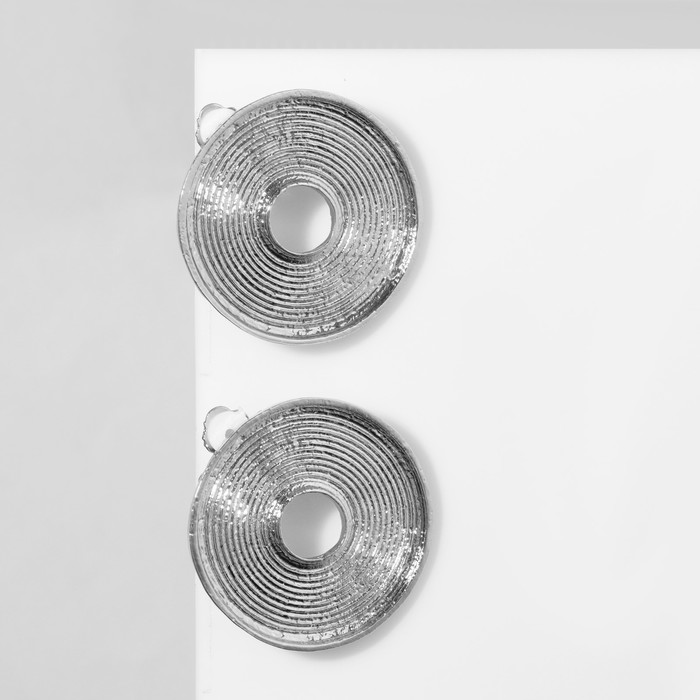 Клипсы для ушей QF «Диск», цвет серебро