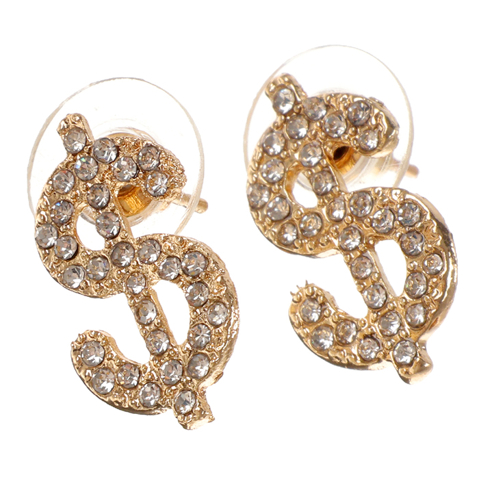 Серьги доллары, цвет золото