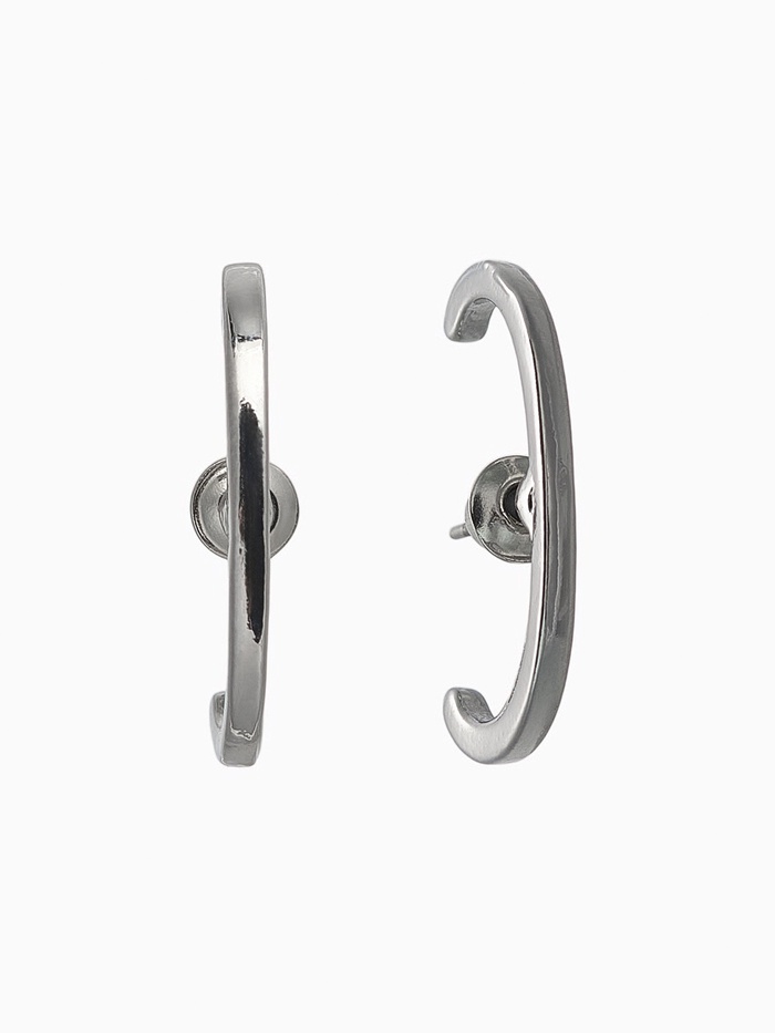 Серьги металл «Петля», цвет серебро