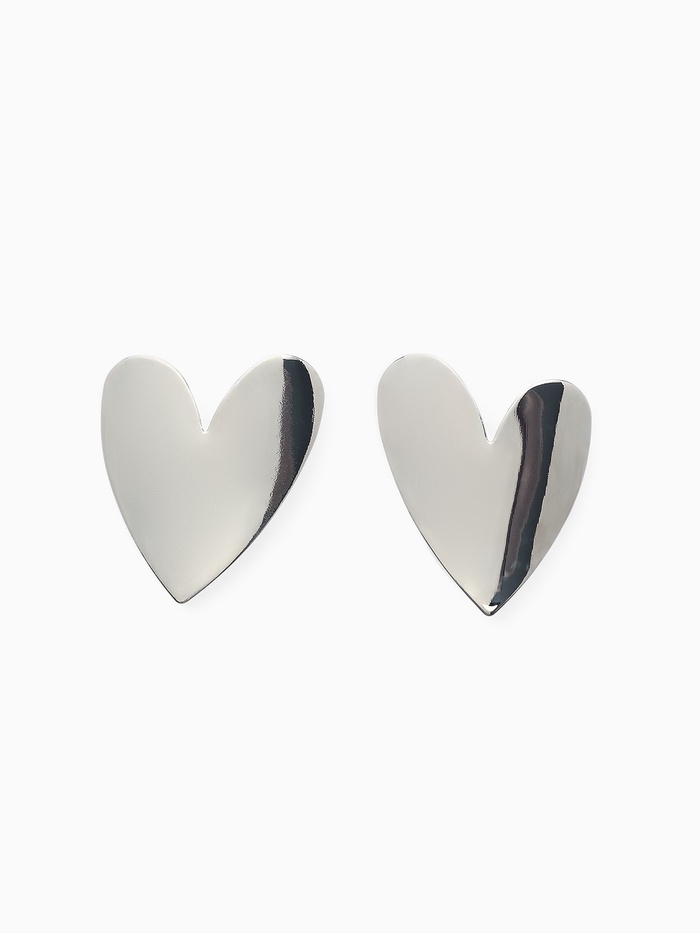 Серьги металл «Сердце» нежность, цвет серебро