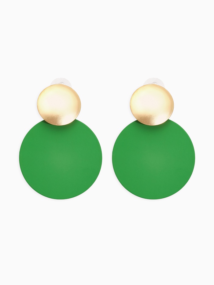 Серьги металл «Леди», цвет зелёный в золоте