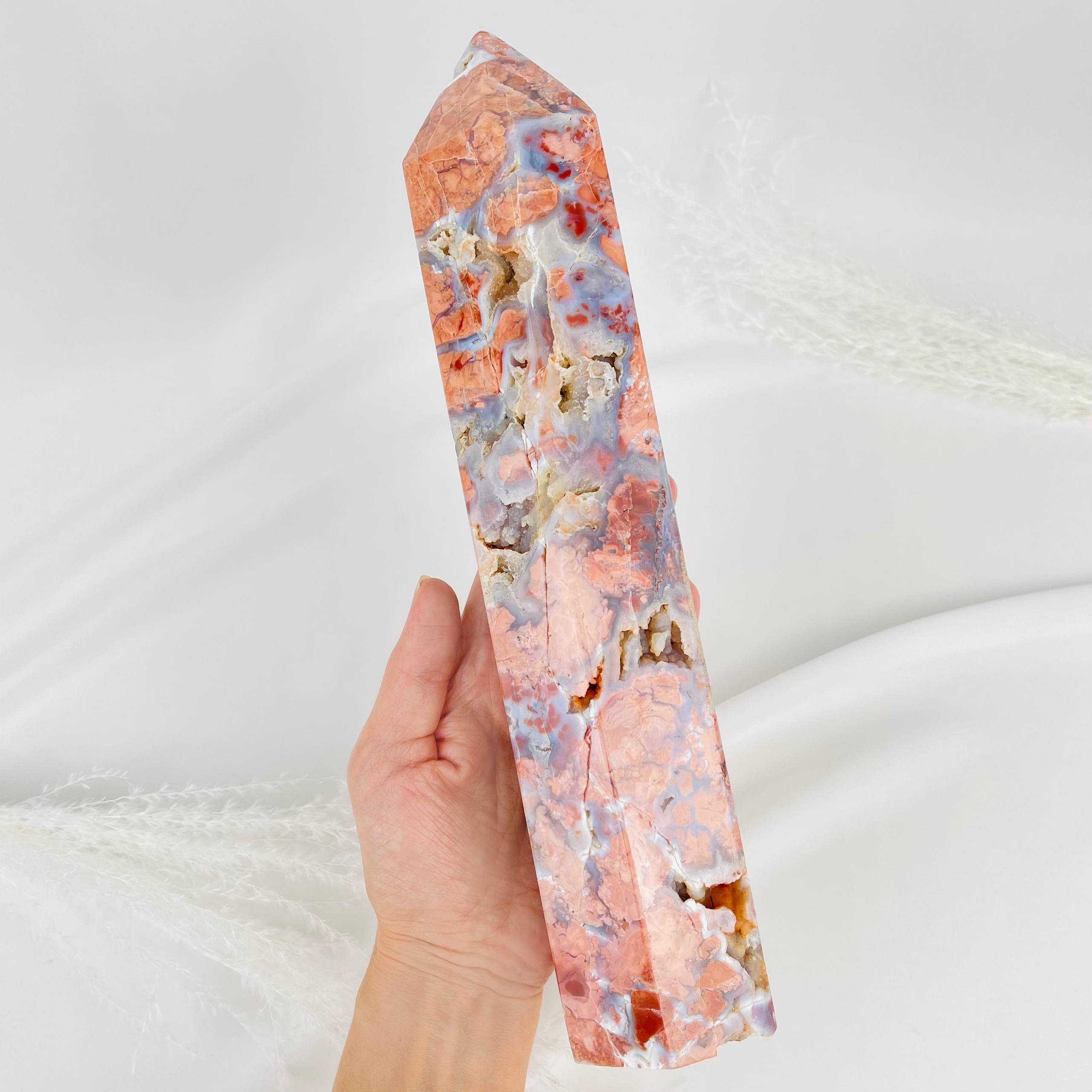 Радуга Самоцветов Кристалл из розового цветочного Агата