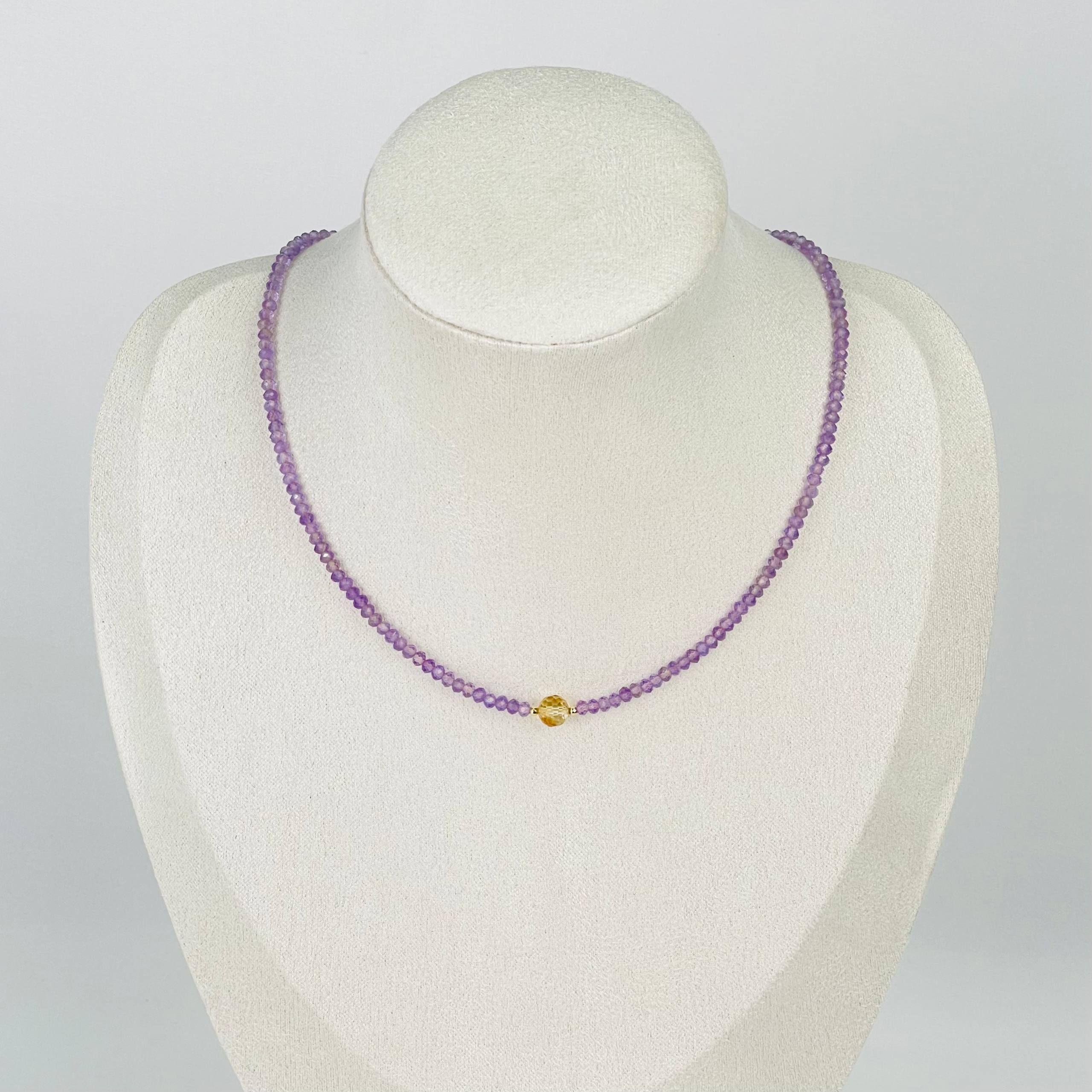 Радуга Самоцветов Колье из Аметиста и Цитрина (градиент)