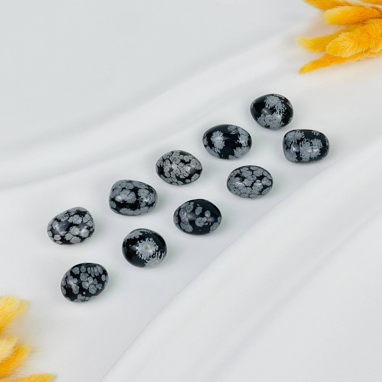 Радуга Самоцветов Галтовка из снежного Обсидиана