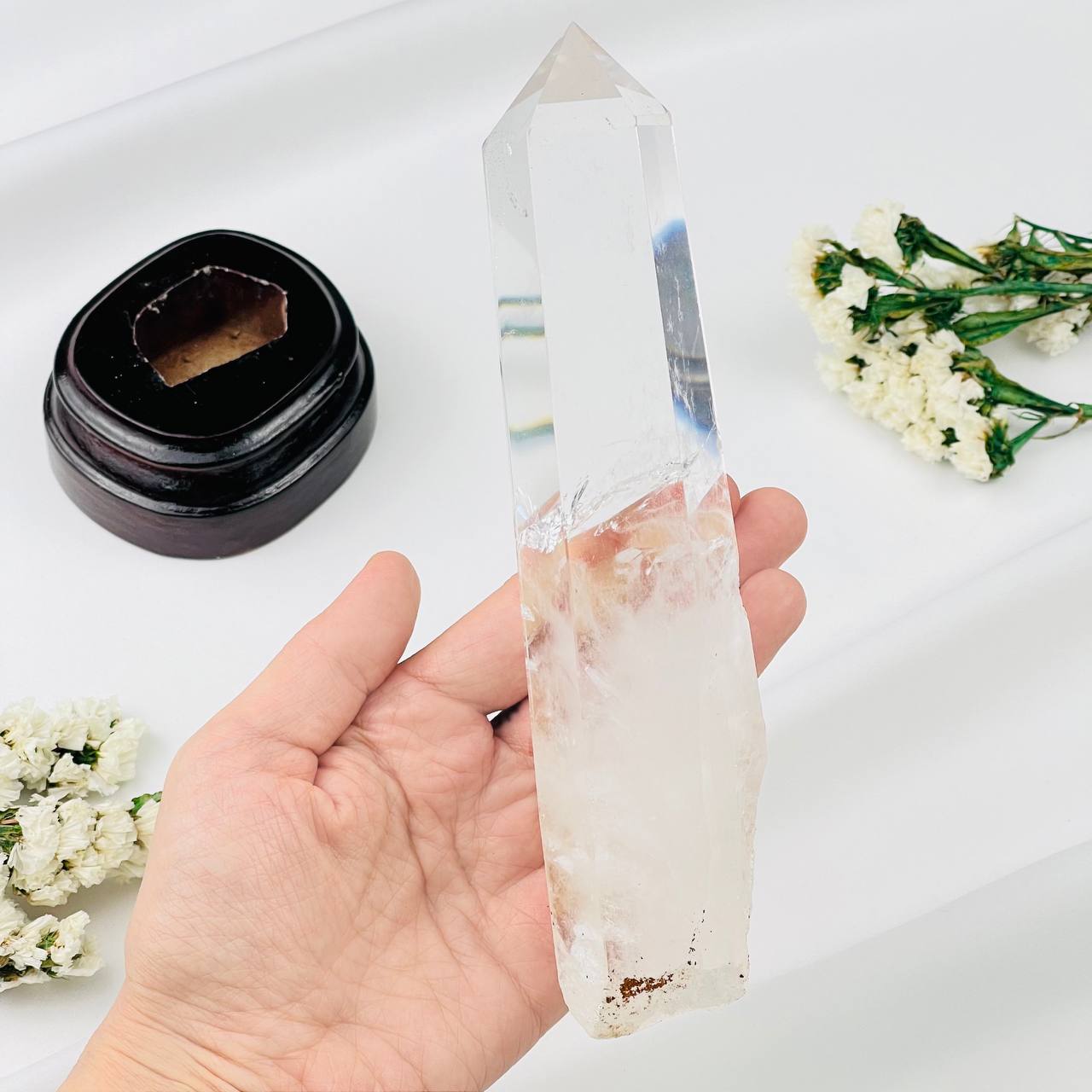 Радуга Самоцветов Кристалл из Горного Хрусталя на подставке