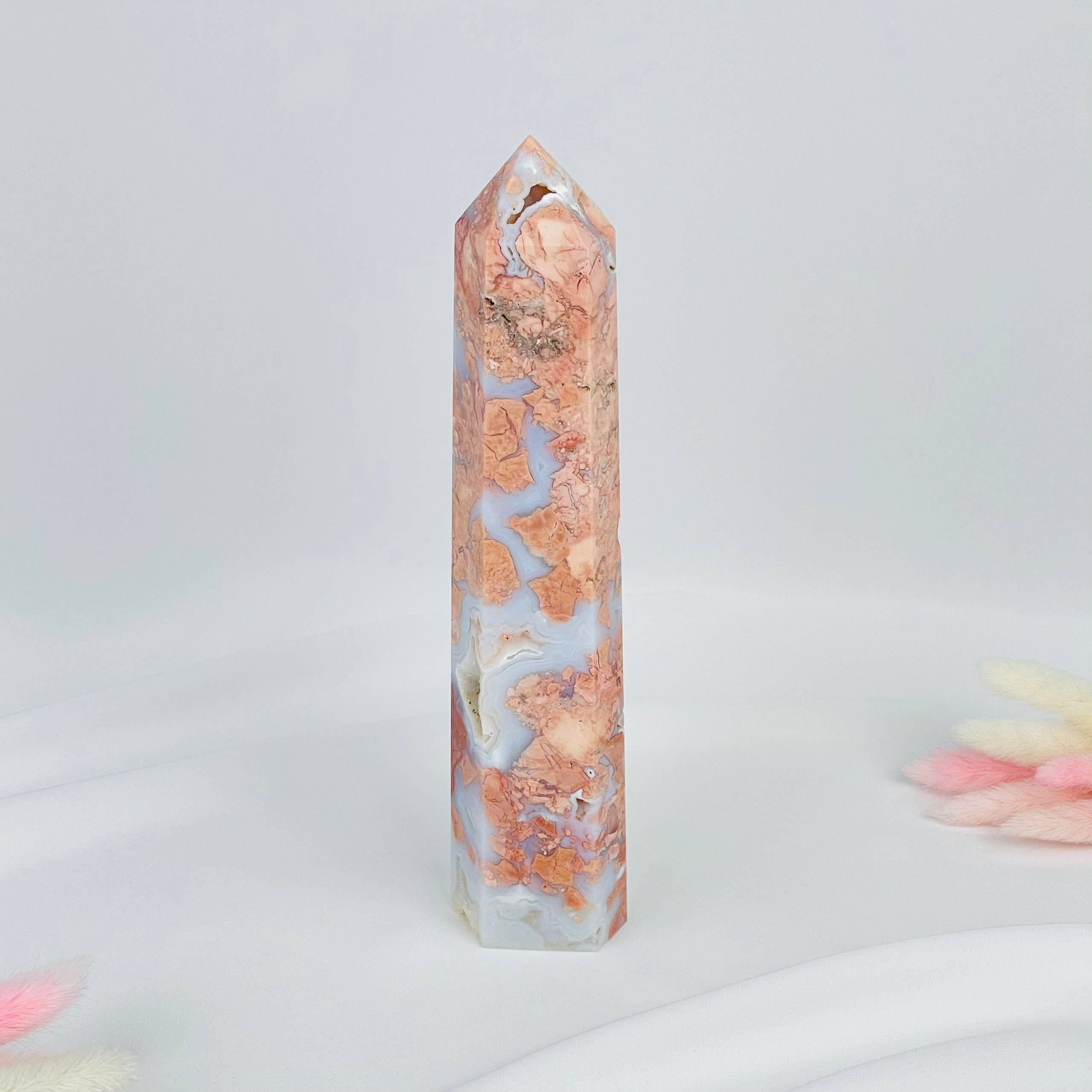 Радуга Самоцветов Кристалл из розового цветочного Агата