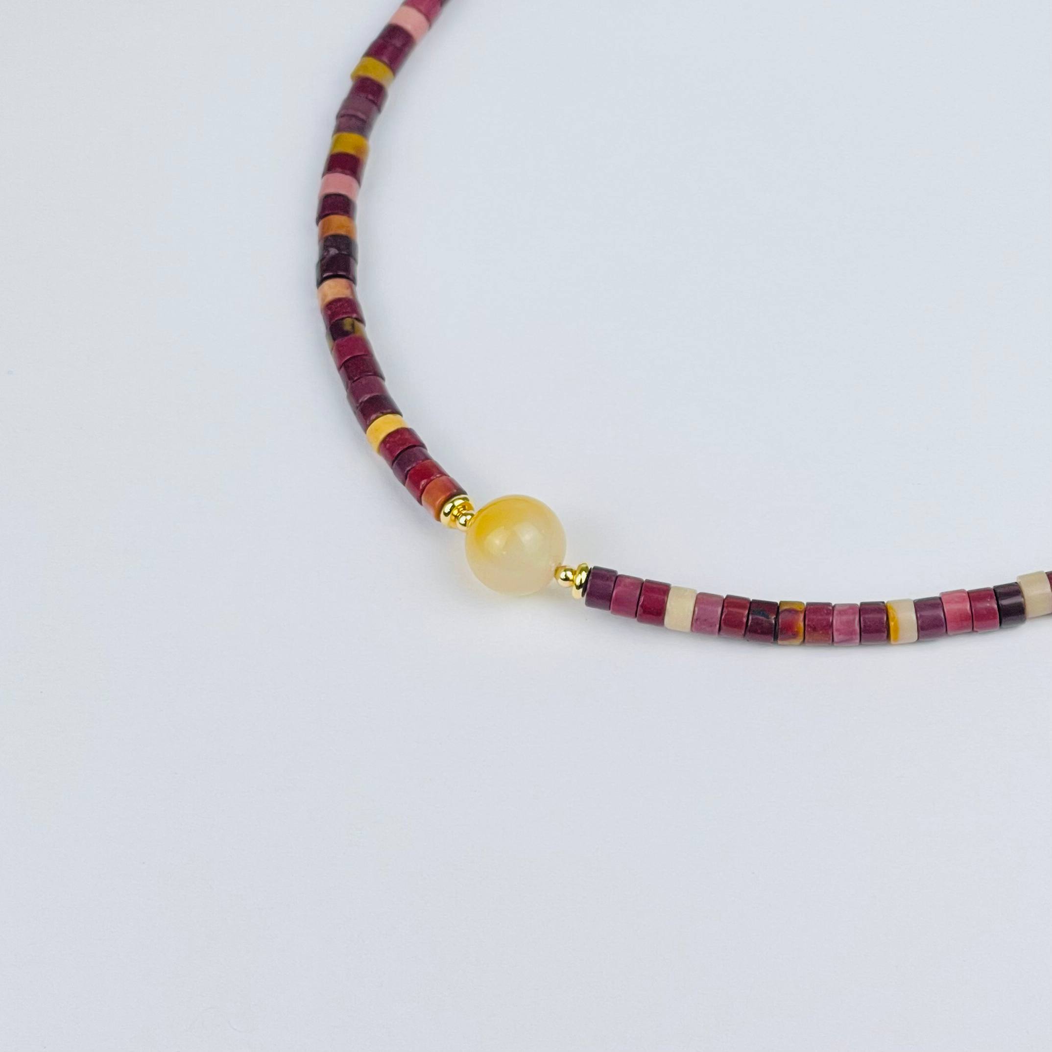 Радуга Самоцветов Колье из Яшмы (Мукаит) и Агата