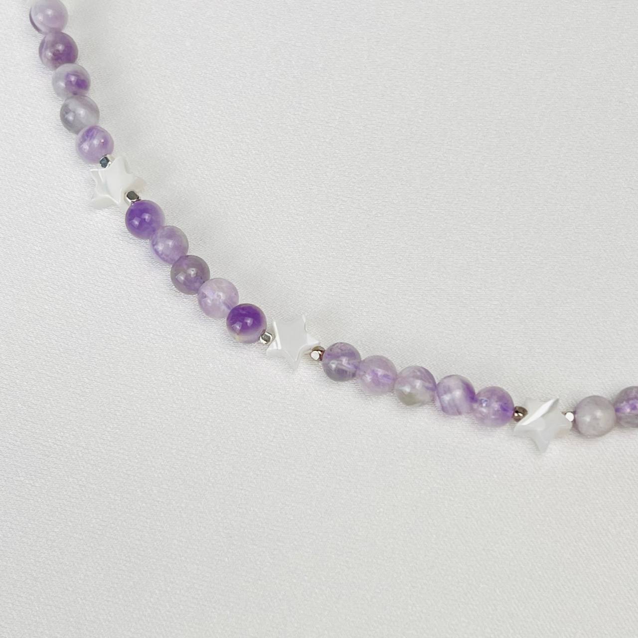 Радуга Самоцветов Бусы детские из Аметиста и Перламутра