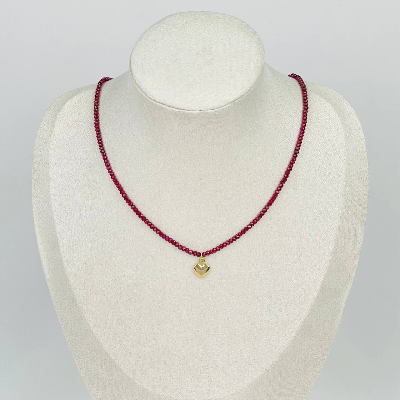 Радуга Самоцветов Колье из Граната с подвеской Сердце