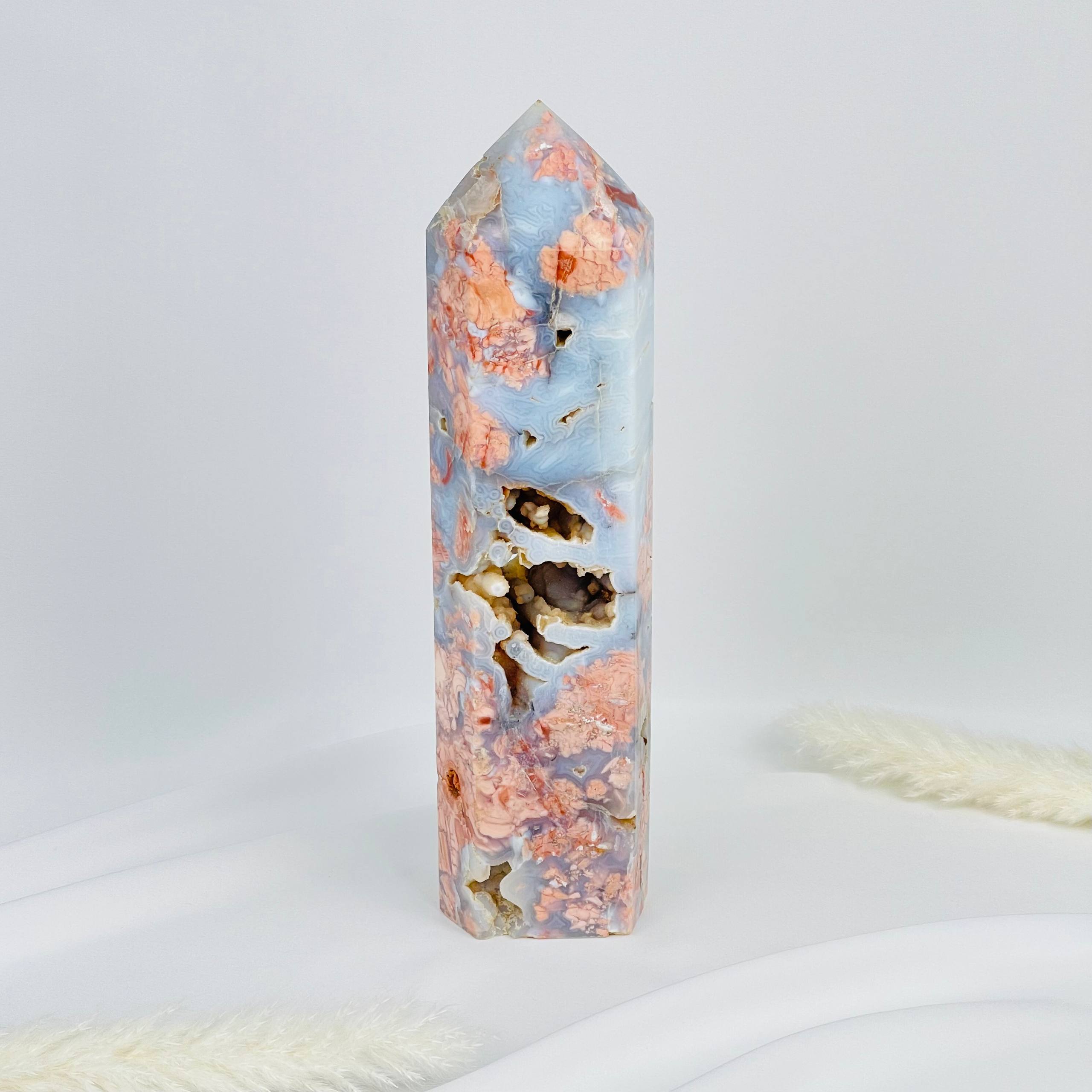 Радуга Самоцветов Кристалл из розового цветочного Агата