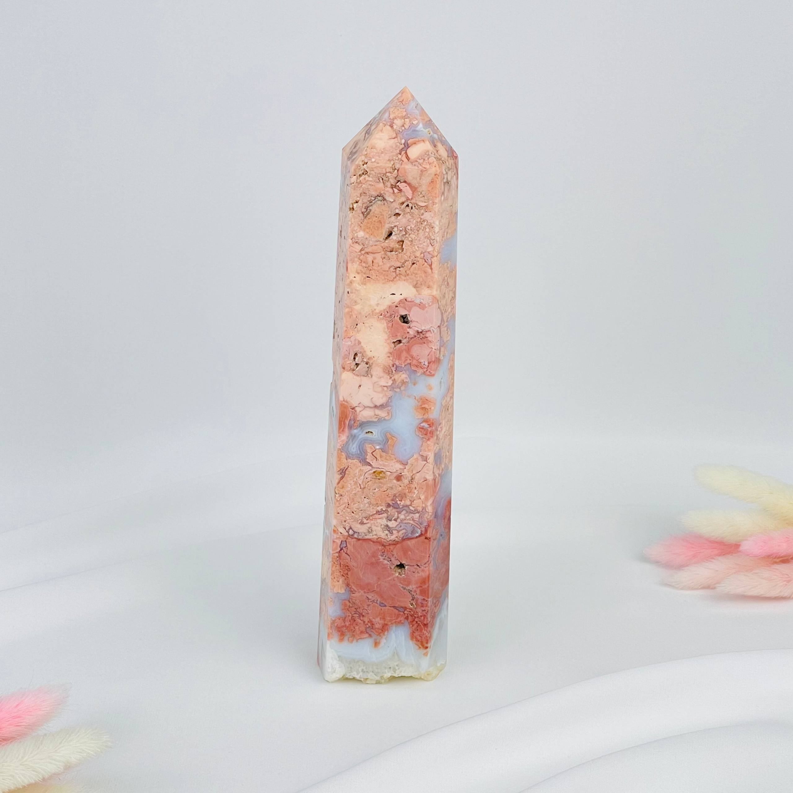 Радуга Самоцветов Кристалл из розового цветочного Агата