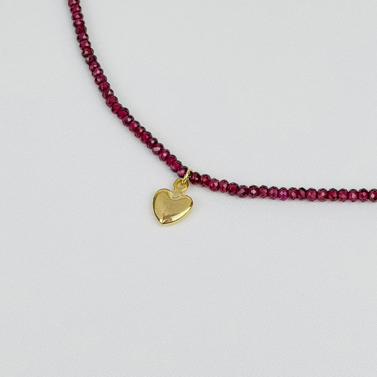 Радуга Самоцветов Колье из Граната с подвеской Сердце