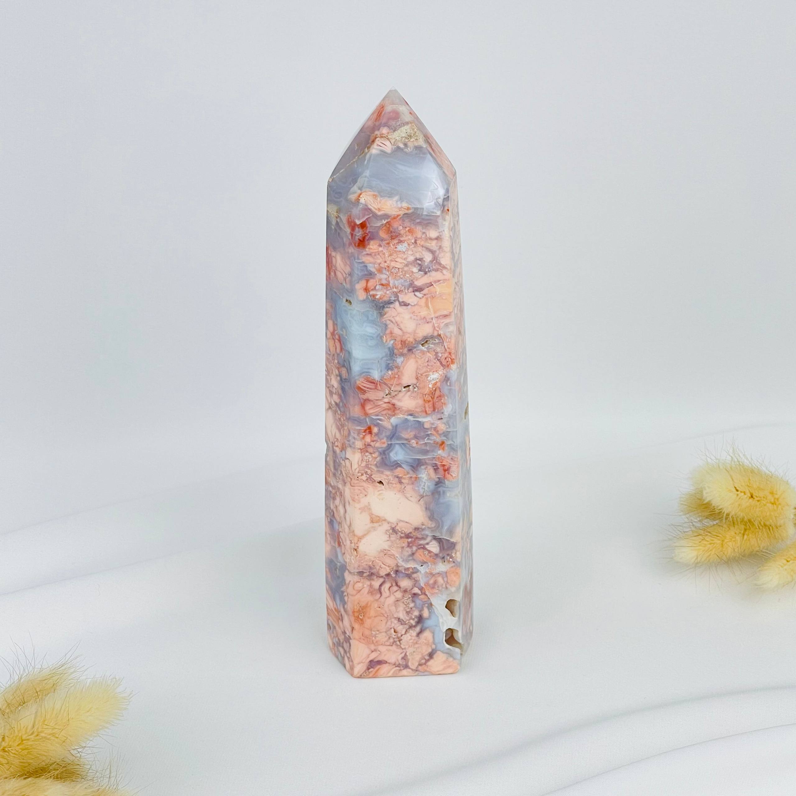 Радуга Самоцветов Кристалл из розового цветочного Агата