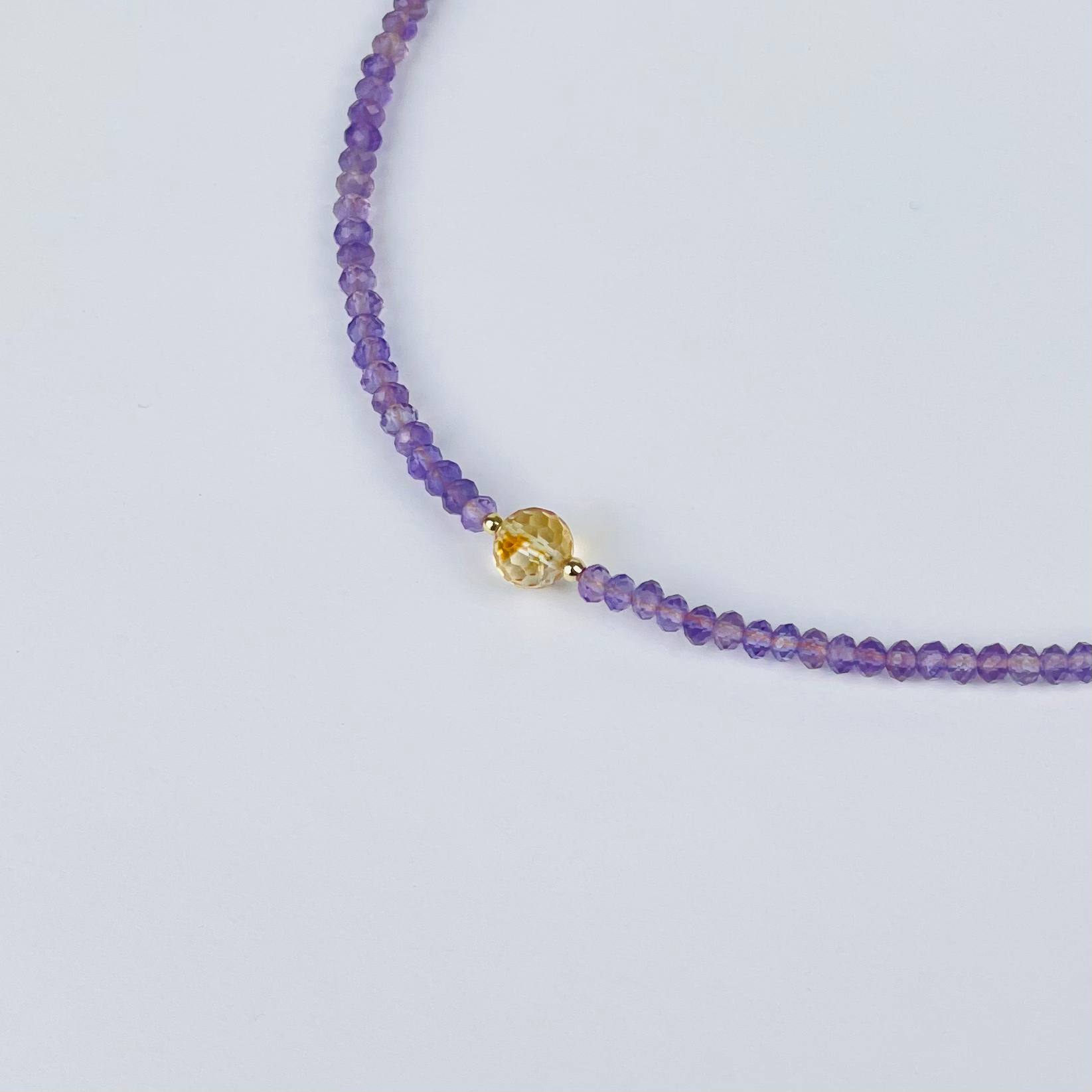 Радуга Самоцветов Колье из Аметиста и Цитрина (градиент)