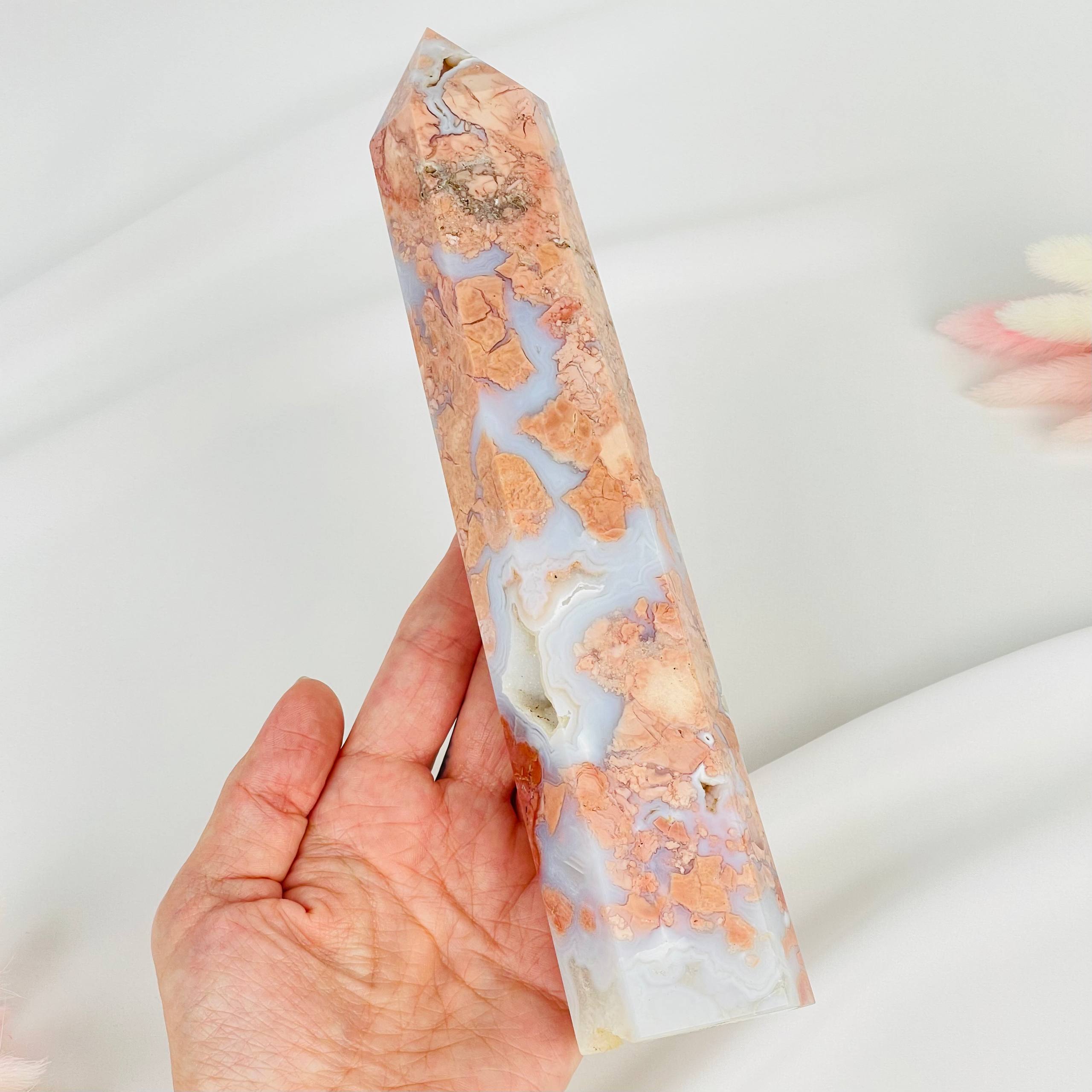 Радуга Самоцветов Кристалл из розового цветочного Агата