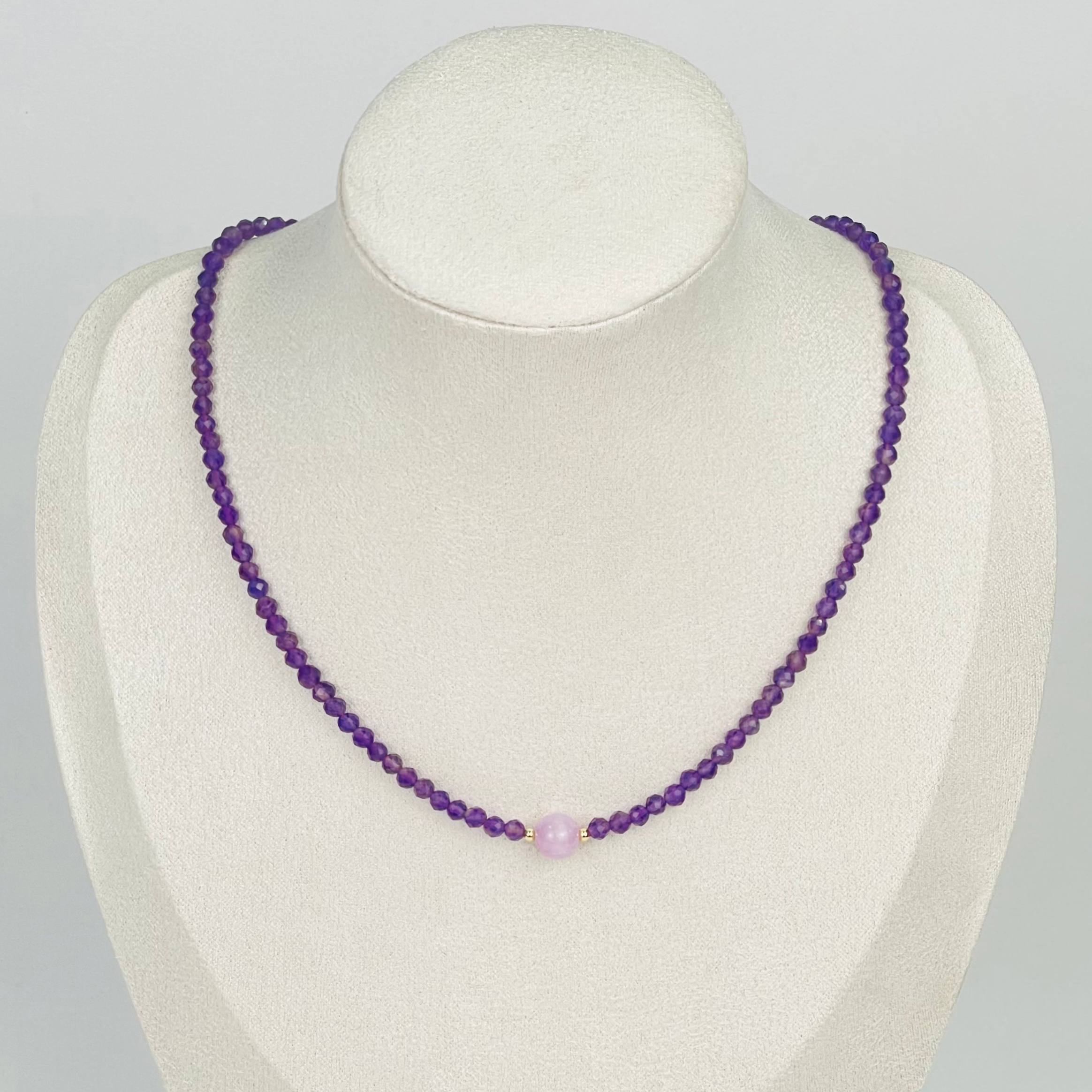 Радуга Самоцветов Колье из Аметиста и Кунцита