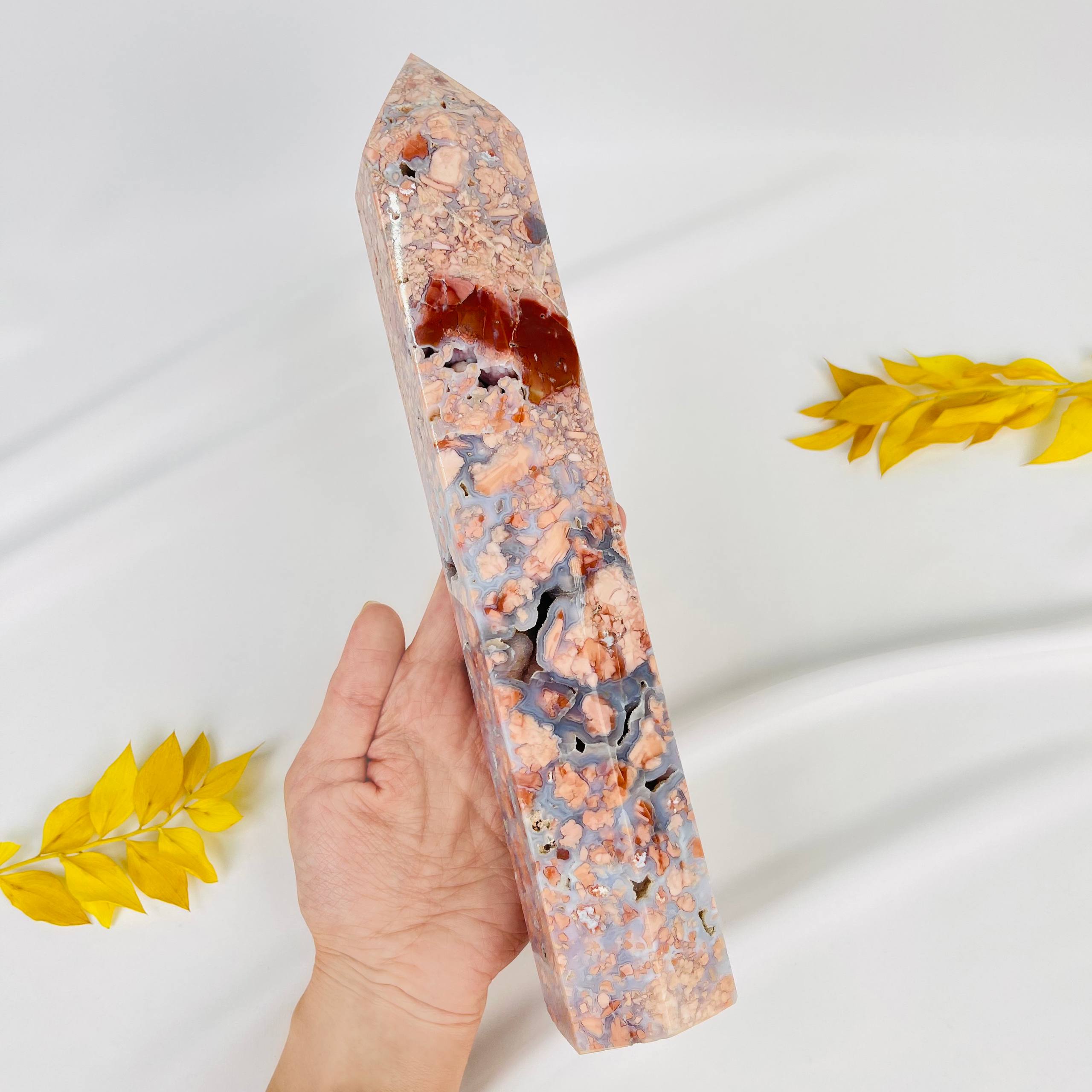 Радуга Самоцветов Кристалл из розового цветочного Агата