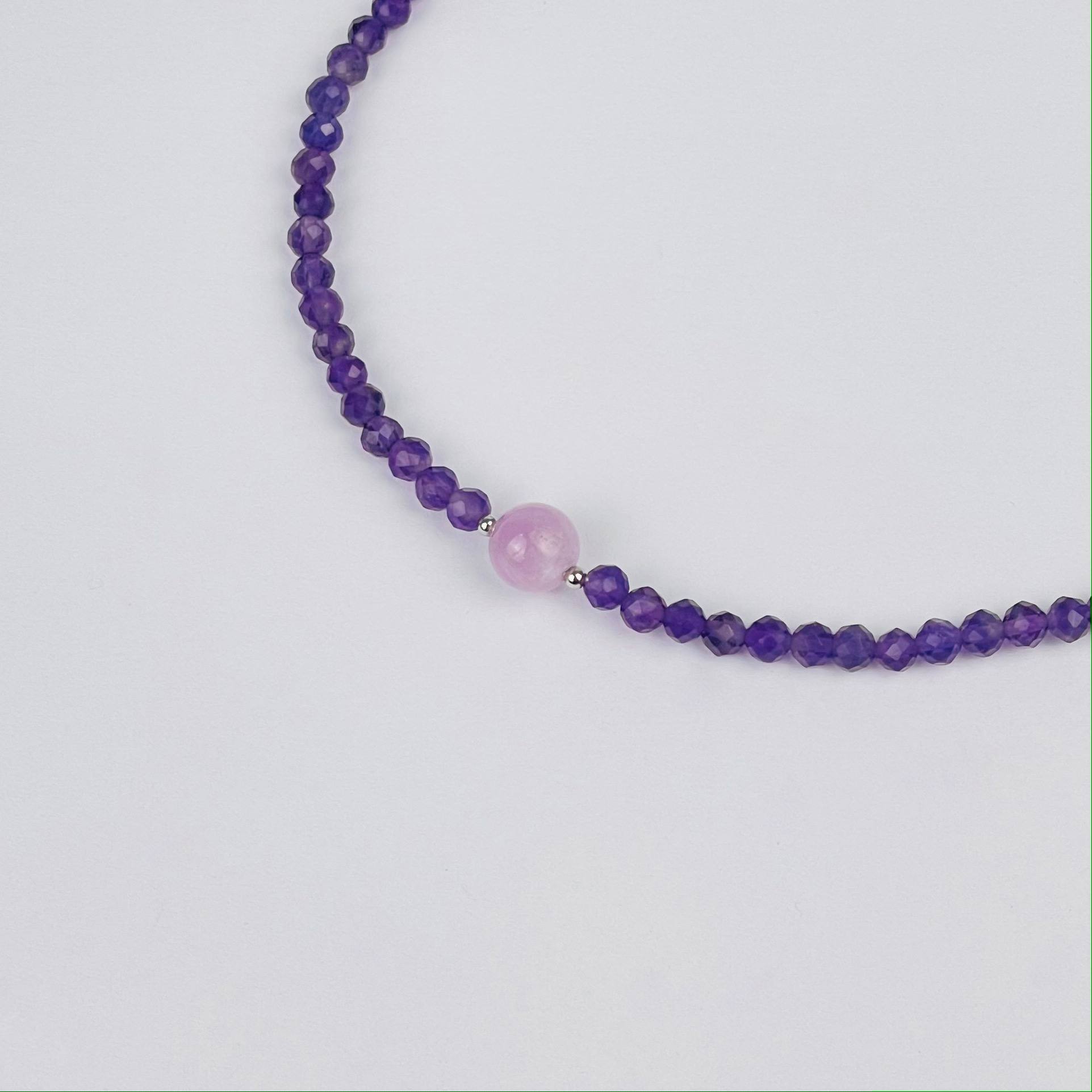 Радуга Самоцветов Колье из Аметиста и Кунцита
