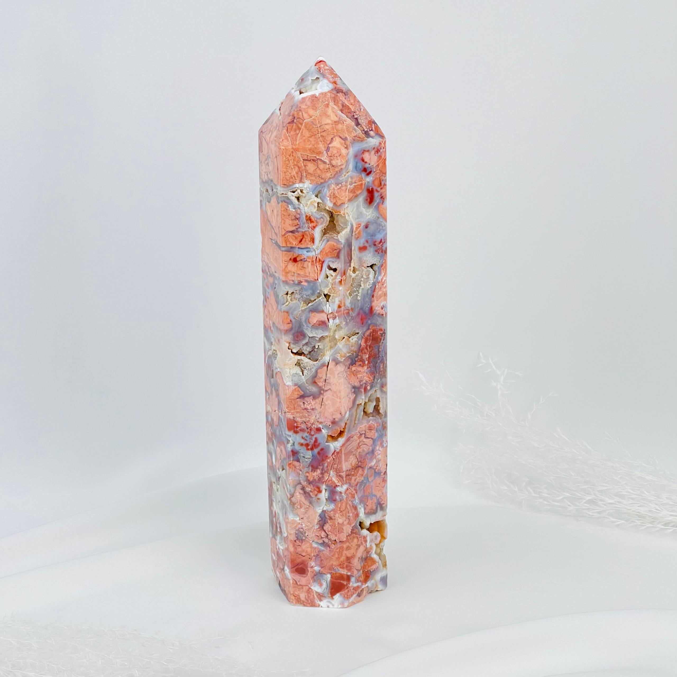 Радуга Самоцветов Кристалл из розового цветочного Агата