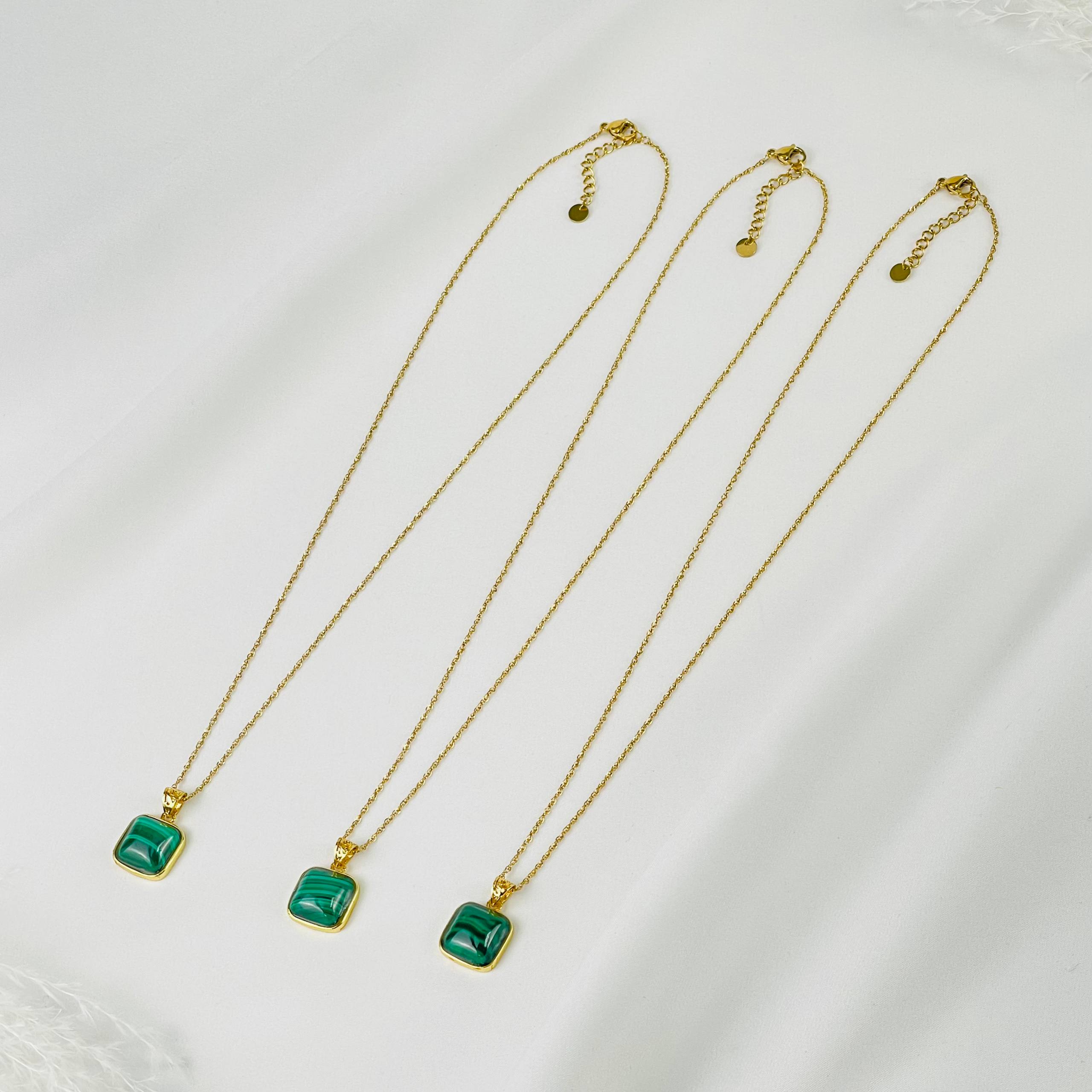 Радуга Самоцветов Кулон на цепочке из Малахита