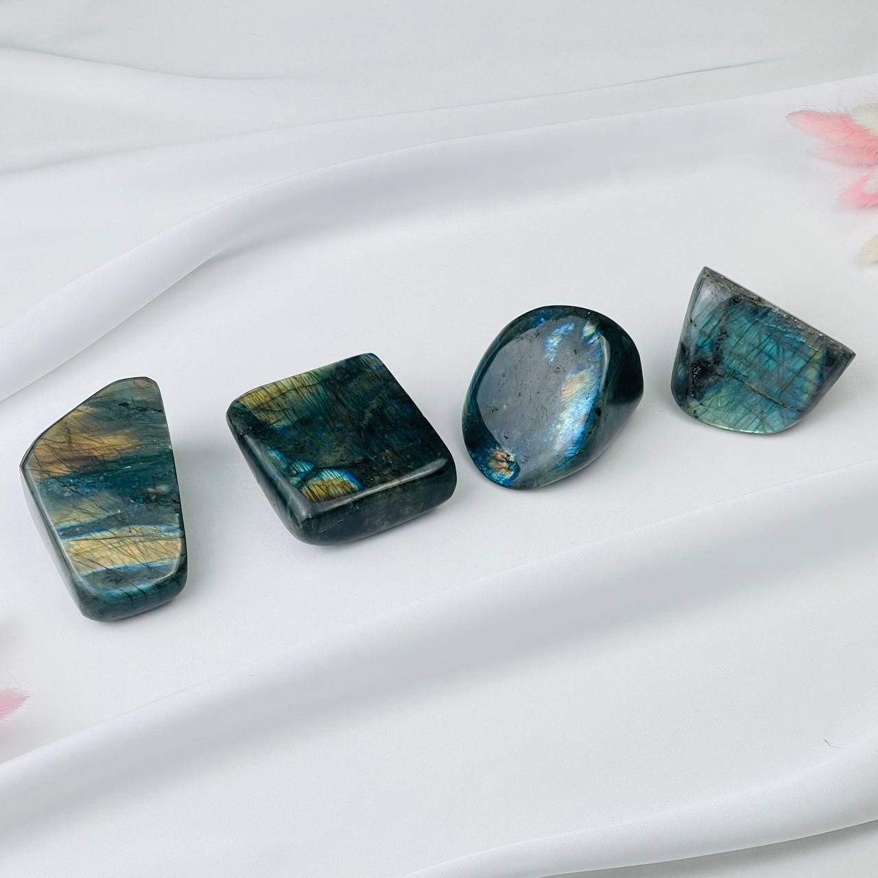 Радуга Самоцветов Срез (экран) из камня Лабрадор полированный в ассортименте