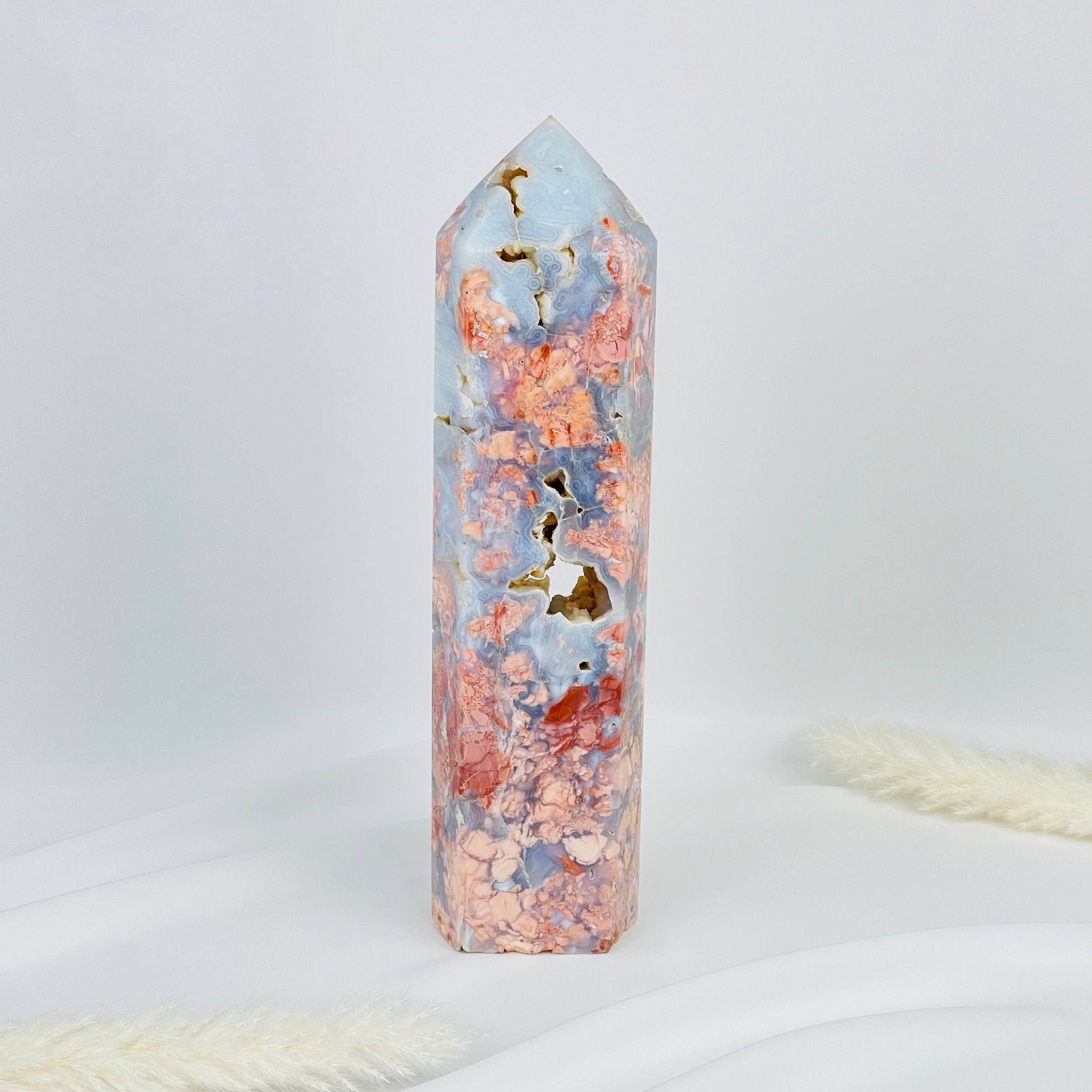 Радуга Самоцветов Кристалл из розового цветочного Агата