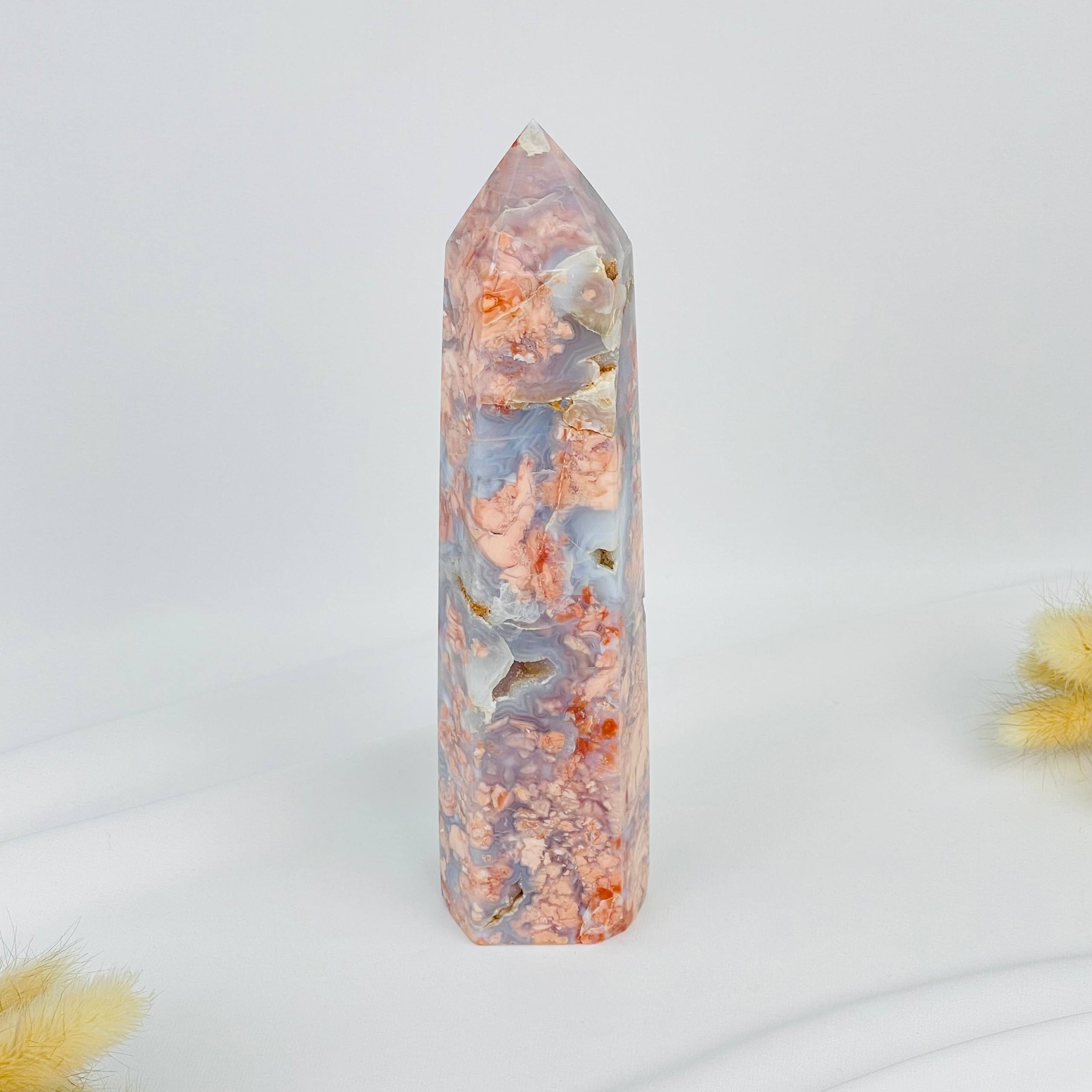 Радуга Самоцветов Кристалл из розового цветочного Агата