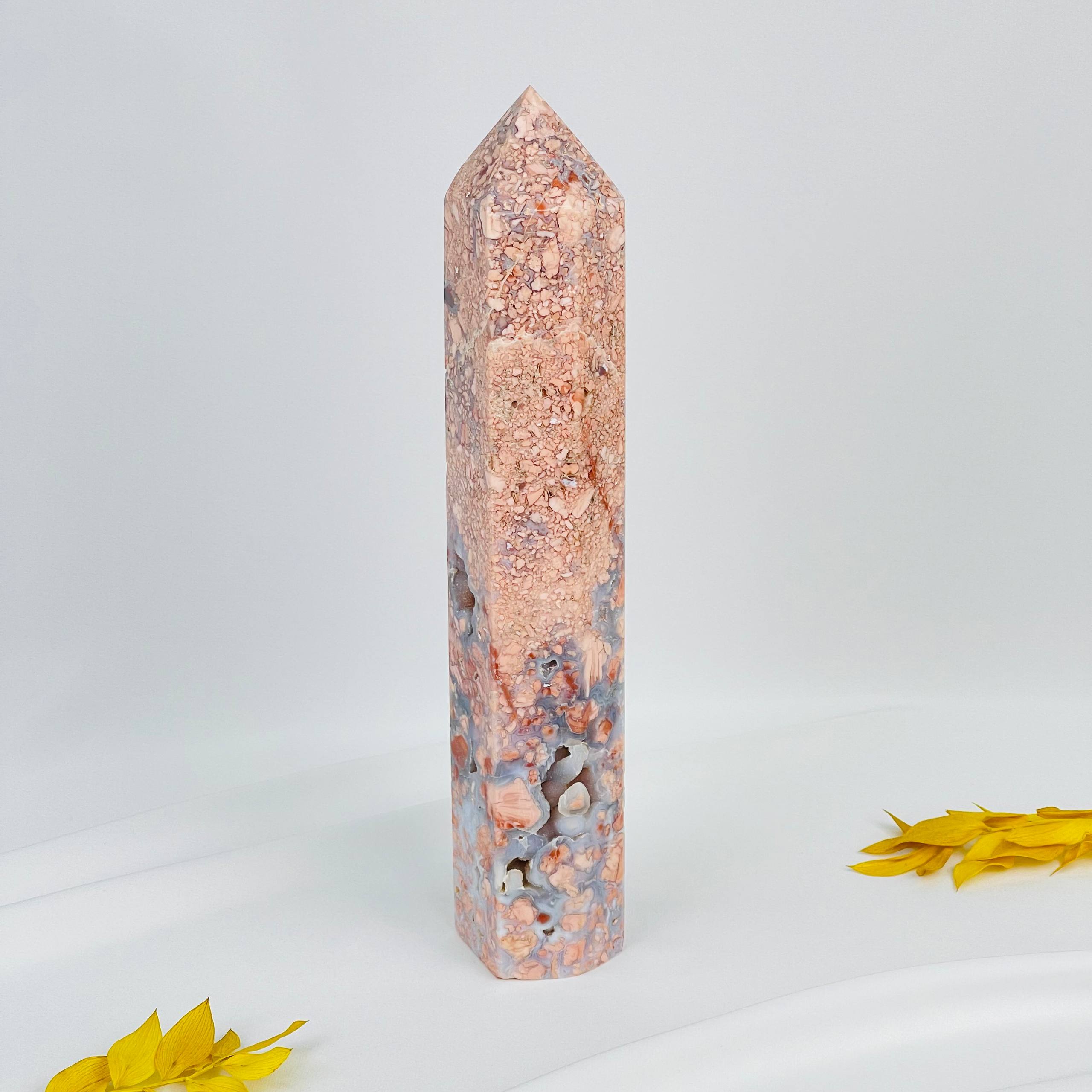 Радуга Самоцветов Кристалл из розового цветочного Агата