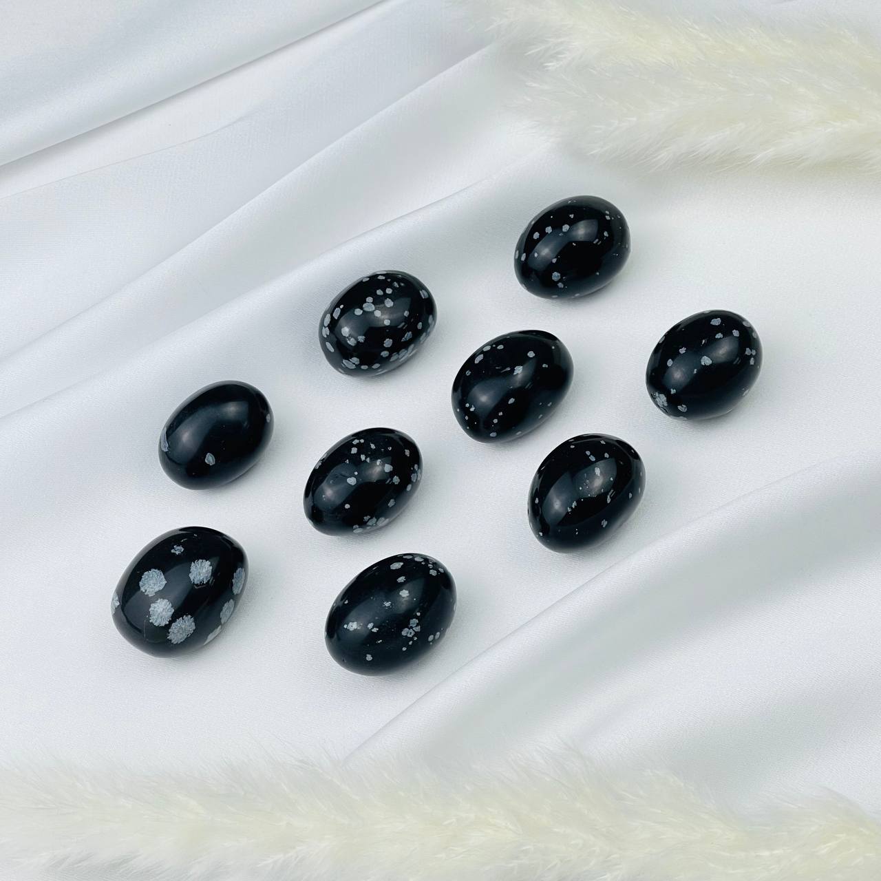 Радуга Самоцветов Галтовка из снежного Обсидиана