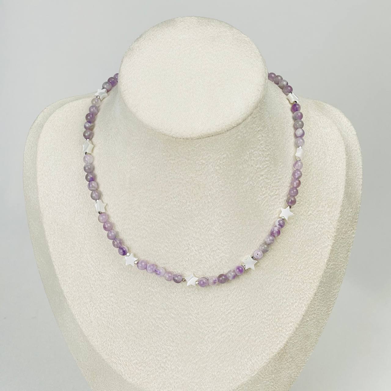 Радуга Самоцветов Бусы детские из Аметиста и Перламутра