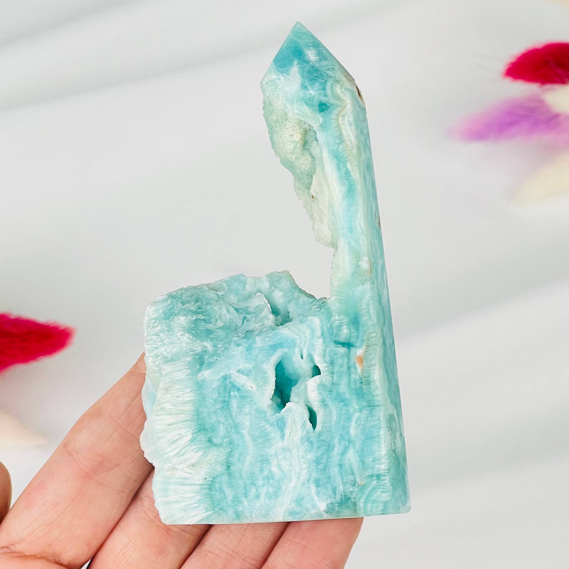 Радуга Самоцветов Кристалл из голубого Арагонита (Кальцит)