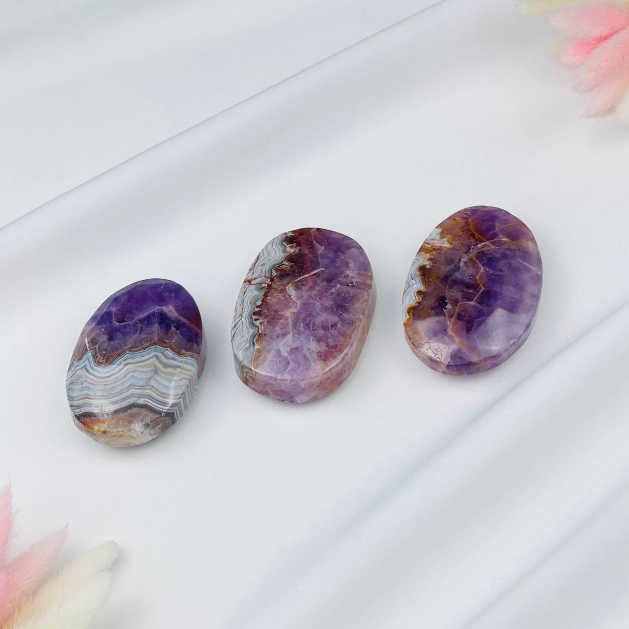 Радуга Самоцветов Галтовка из Аметиста с Кварцем