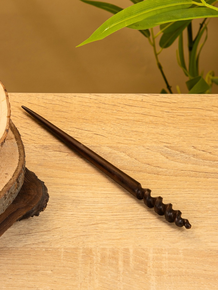 Шпилька для волос, 20 см, дерево Соно, тёмно-коричневая