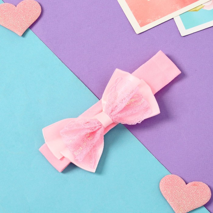 Повязка для волос «Сьюзи», блики, 3×16 см, розовая