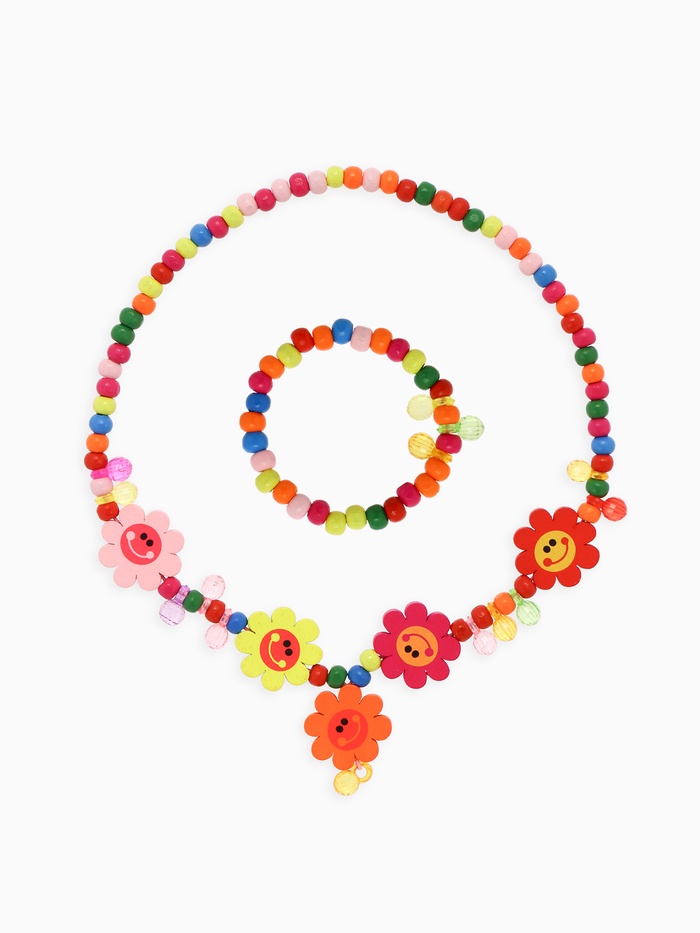 Набор детских украшений Выбражулька «Весёлые цветы ромашки», 2 предмета: кулон, браслет d=5 см