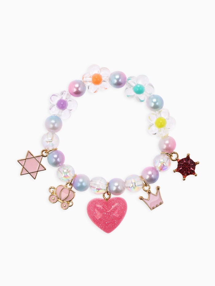 Браслет детский «Выбражулька» принцесса, d=5.5 см с цветами, цветной в золоте