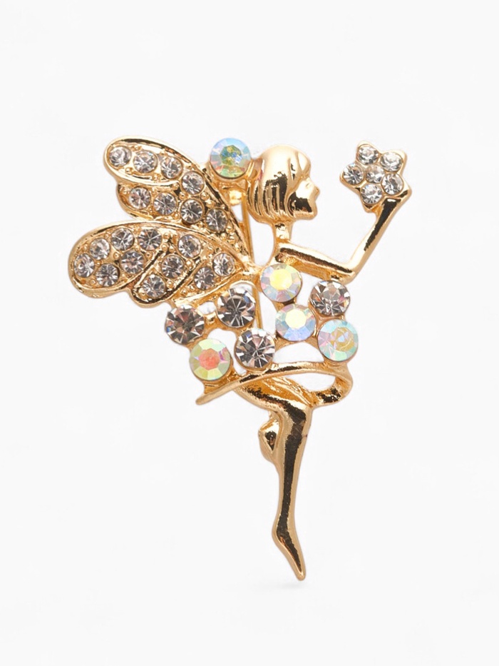 Брошь «Дюймовочка», цвет радужный в золоте