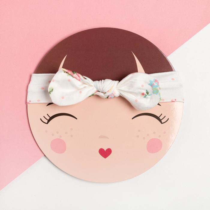 Повязка на голову для девочки «Крошка Я. Бантик», размер 46-48, белая