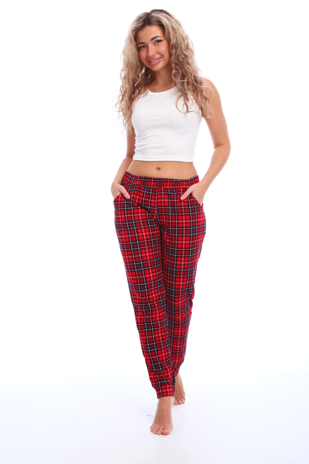 Брюки пижамные женские в клетку