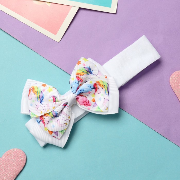 Повязка для волос «Оливия», единорожки, 3×16 см