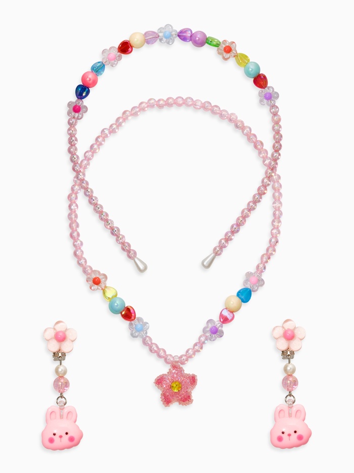 Комплект детский «Выбражулька. Кролик», 3 предмета: клипсы, бусы, ободок, цветной