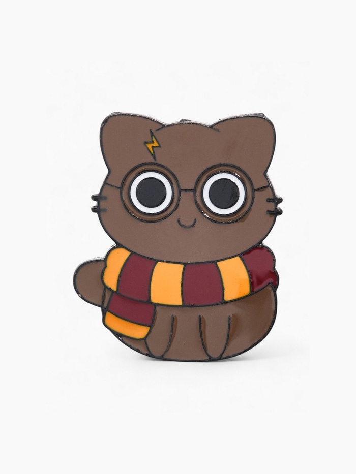 Значок «Котик» из Гриффиндора, цветной в чёрном металле