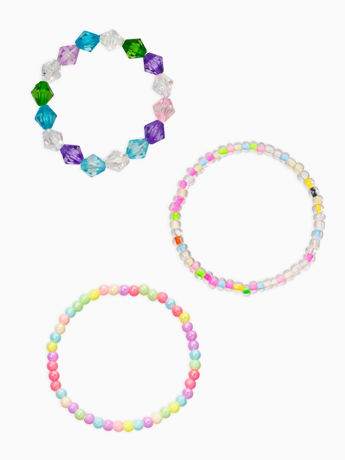 Браслеты детские «Выбражулька. Граненые бусины», набор 3 шт. , цветной
