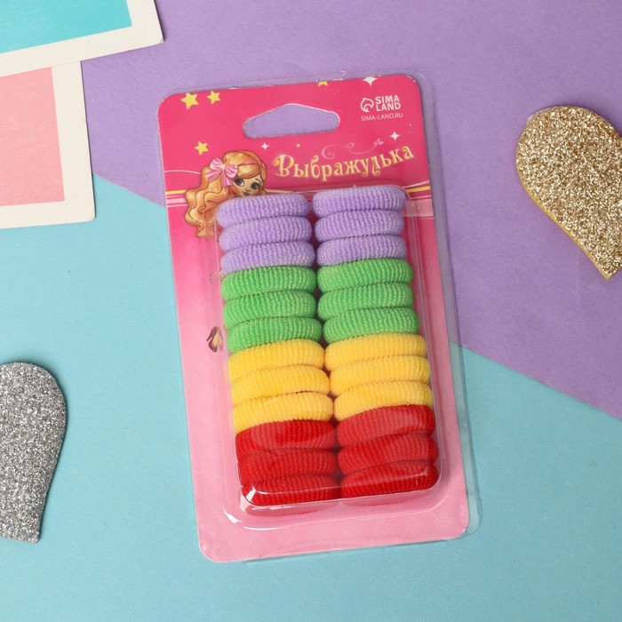 Резинки для волос «Малышка», набор 24 шт., лето